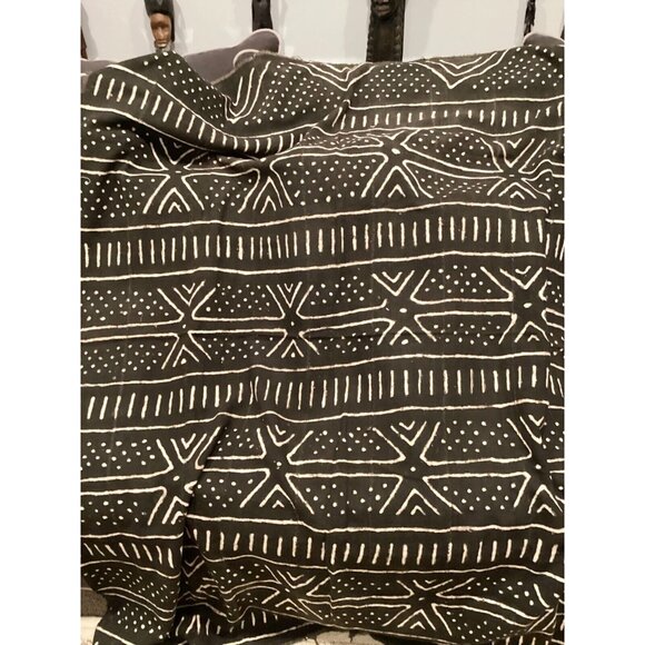 Mud Cloth Textile Authentic Naturally Hand Crafted From Mali 54X64 Inch Vintage